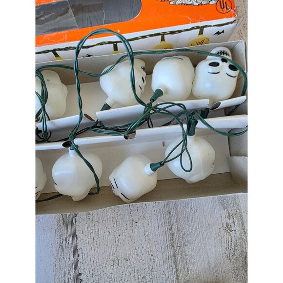 Vintage AS IS skeleton blow mold skull string light Halloween decorative skull d - Picture 3 of 5